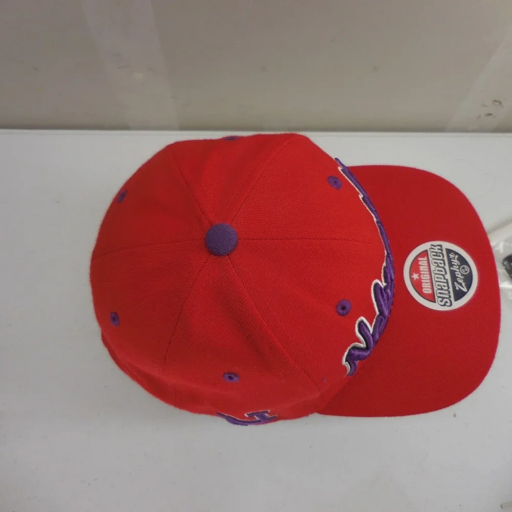 Zephyr Nebraska Huskers Snapback Hat Red‎ Purple Script Logo Flat Brim Cap Mens